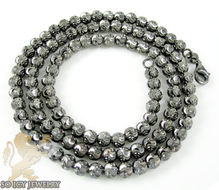 14k black gold diamond cut ball bead chain 16 inch 4mm