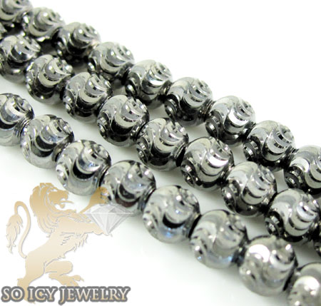 14k black gold diamond cut ball bead chain 16 inch 4mm - Image 3