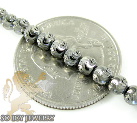 14k black gold diamond cut ball bead chain 16 inch 4mm - Image 4