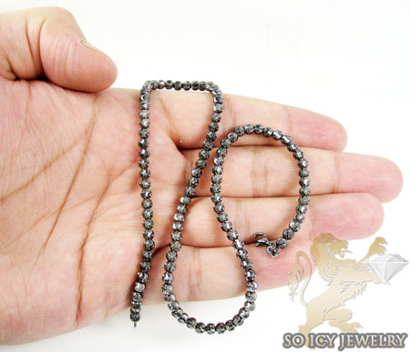 14k black gold diamond cut ball bead chain 16 inch 4mm - Image 5