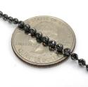 14k black gold diamond cut combat ball bead chain 24 inch 2.5mm