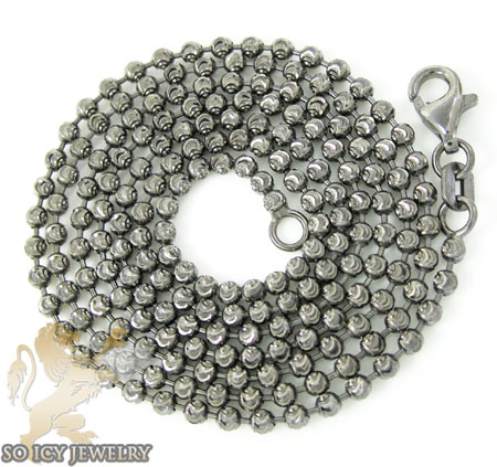 14k black gold crescent moon cut ball bead chain 20-24