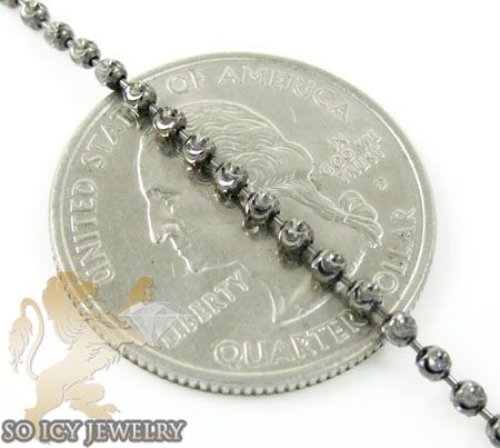 14k black gold crescent moon cut ball bead chain 20-24