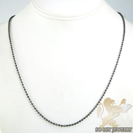 14k black gold crescent moon cut ball bead chain 20-24