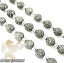 14k two tone black gold diamond cut combat ball bead chain 24 inch 5mm