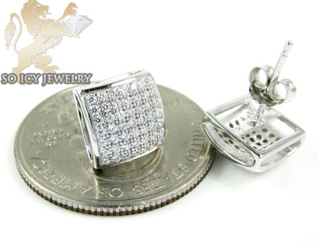 .925 white sterling silver cz earrings 0.70ct