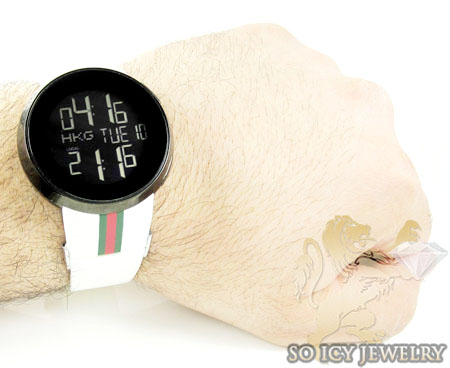 Mens white igucci digital watch