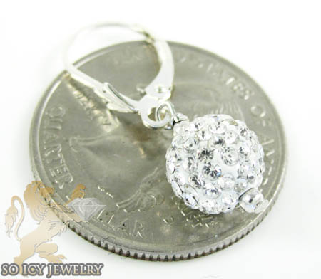 Ladies .925 white sterling silver white cz earrings 1.00ct