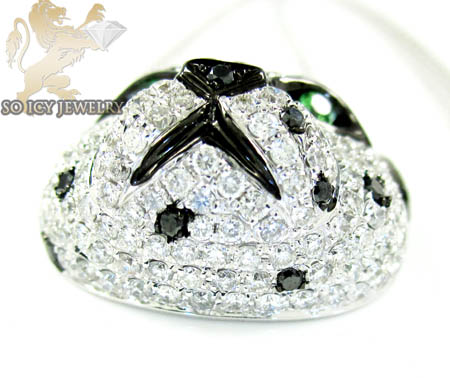 Ladies 18k white gold tiger head diamond pendant 2.00ct