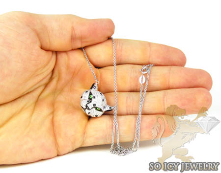 Ladies 18k white gold tiger head diamond pendant 2.00ct
