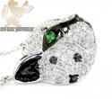 Ladies 18k white gold tiger head diamond pendant 2.00ct