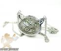 Ladies 18k white gold tiger head diamond pendant 2.00ct