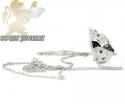 Ladies 18k white gold tiger head diamond pendant 2.00ct