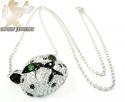 Ladies 18k white gold tiger head diamond pendant 2.00ct