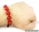 Macramé red onyx smooth bead red rope bracelet