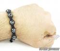 Metallic macramé faceted bead rope bracelet 