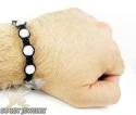 White rhinestone macramé faceted bead rope bracelet 5.00ct