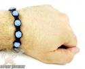 Baby blue rhinestone macramé faceted bead rope bracelet 5.00ct