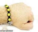 Yellow rhinestone macramé faceted bead rope bracelet 5.00ct
