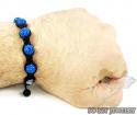 Blue rhinestone macramé faceted bead rope bracelet 5.00ct