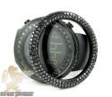 Black cz techno com kc digital full case big bezel watch 13.00ct