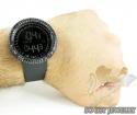 Black cz techno com kc digital full case big bezel watch 13.00ct