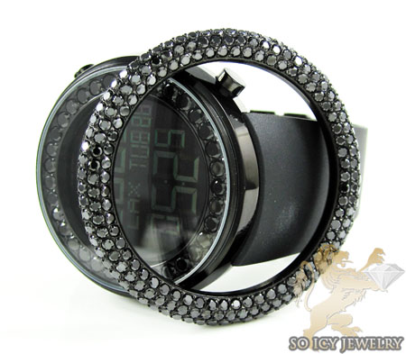 Black cz techno com kc digital big bezel watch 10.00ct - Image 4