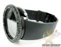 Black cz techno com kc digital big bezel watch 10.00ct
