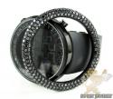 Black cz techno com kc digital big bezel watch 10.00ct