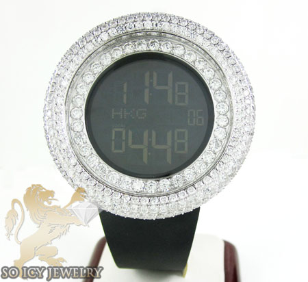 White cz techno com kc digital big bezel watch 10.00ct - Image 2