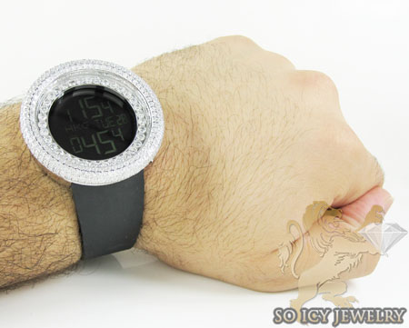 Buy White Cz Techno Com Kc Digital Big Bezel Watch 10.00ct Online