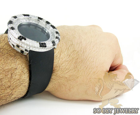 Black & white cz techno com kc digital full case big bezel watch 13.00ct - Image 5