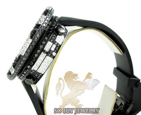 Black & white cz techno com kc digital full case big bezel watch 13.00ct - Image 3