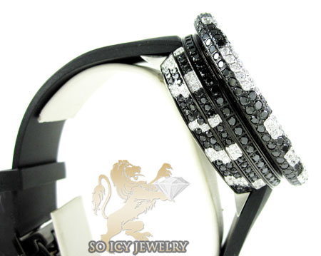 Black & white cz techno com kc digital full case big bezel watch 13.00ct - Image 4