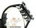 Black & white cz techno com kc digital full case big bezel watch 13.00ct