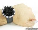 Black & white cz techno com kc digital full case big bezel watch 13.00ct
