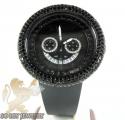 Black cz techno com kc big bezel watch 10.00ct