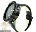 Black cz techno com kc big bezel watch 10.00ct