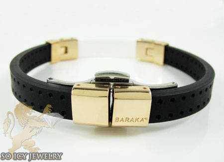 Mens baraka 18k gold & high tech white ceramic bracelet 0.02ct - Image 3