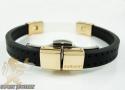 Mens baraka 18k gold & high tech white ceramic bracelet 0.02ct