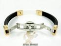Mens baraka 18k gold & high tech white ceramic bracelet 0.02ct