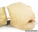 Mens baraka 18k gold & high tech white ceramic bracelet 0.02ct