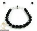 Baby macramé black onyx faceted bead bracelet