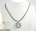 Mens baraka 18k yellow gold & stainless steel wheel necklace