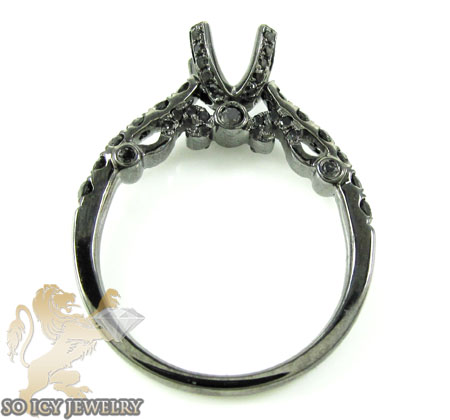 14k black gold black diamond semi mount set 1.40ct - Image 7