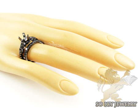 14k black gold black diamond semi mount set 1.40ct - Image 9