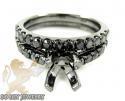 14k black gold black diamond semi mount set 1.40ct
