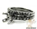 14k black gold black diamond semi mount set 1.40ct