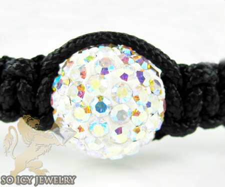 Multi color rhinestone macramé faceted bead rope bracelet 5.00ct - Image 3