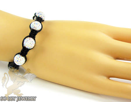 Multi color rhinestone macramé faceted bead rope bracelet 5.00ct - Image 4